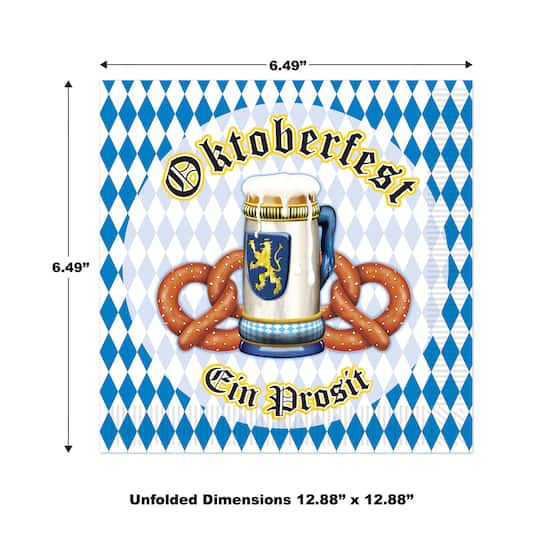 Beistle Oktoberfest Luncheon Napkins, 64ct.